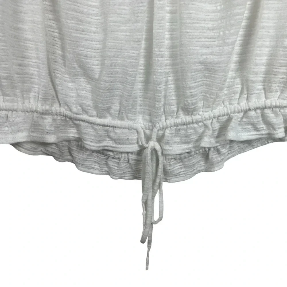 Free People Dorothy Puff Sleeve Peasant Blouse in White Size M